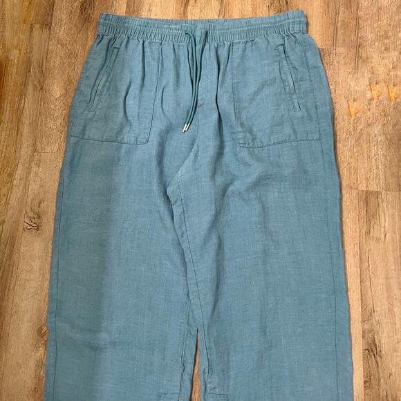 Athleta Women's Retreat Linen Comfort Slits Loungewear Wide Leg Pants Size 18 - Picture 8 of 12